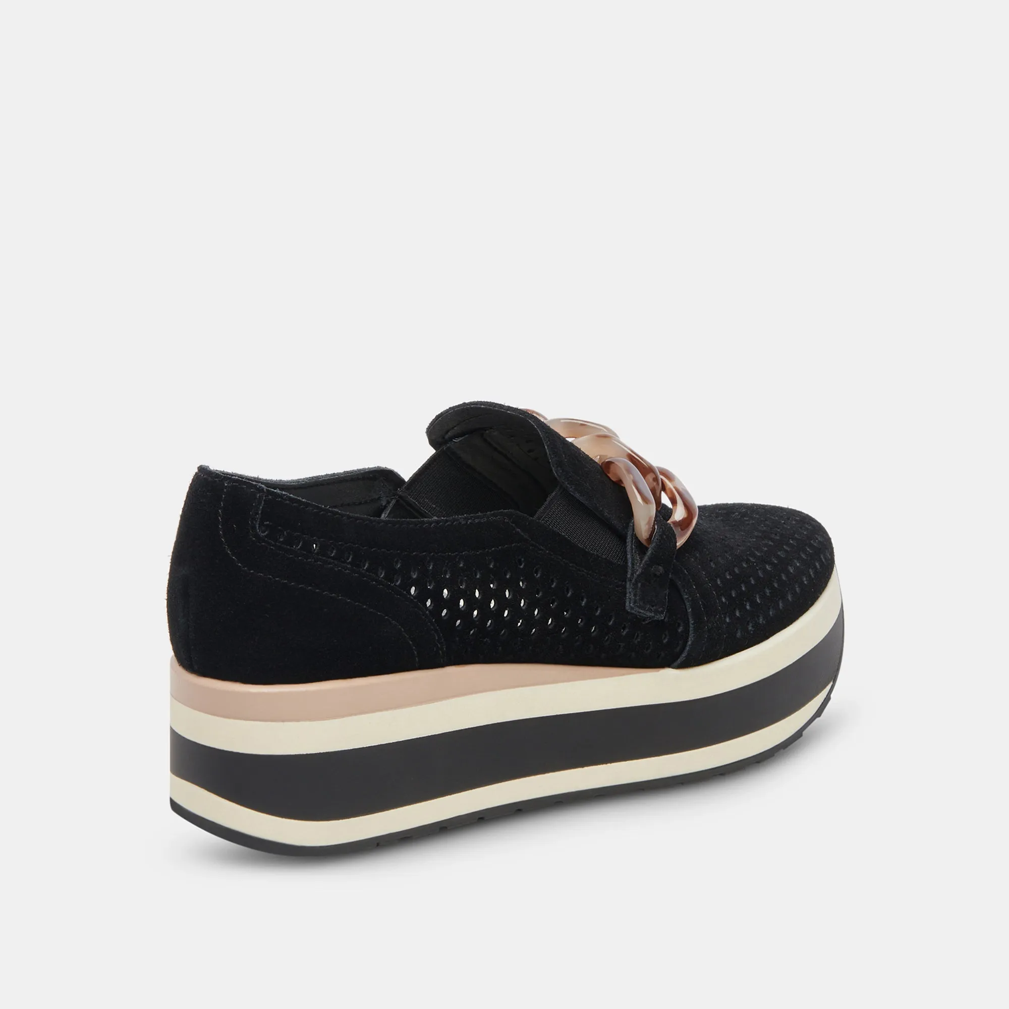 JHENEE PERFORATED SNEAKERS ONYX SUEDE