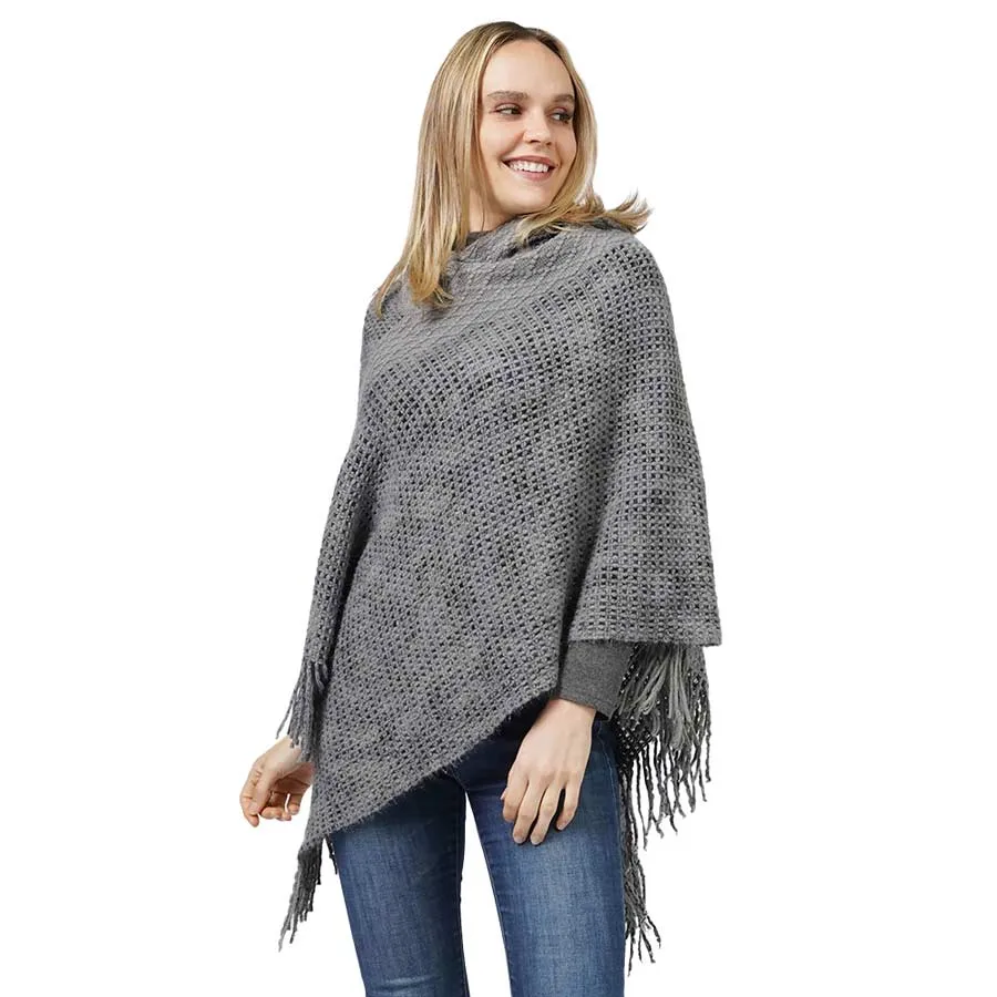 Knit Hooded Poncho