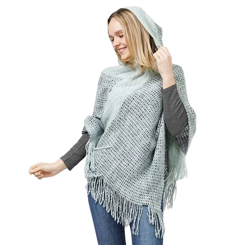 Knit Hooded Poncho