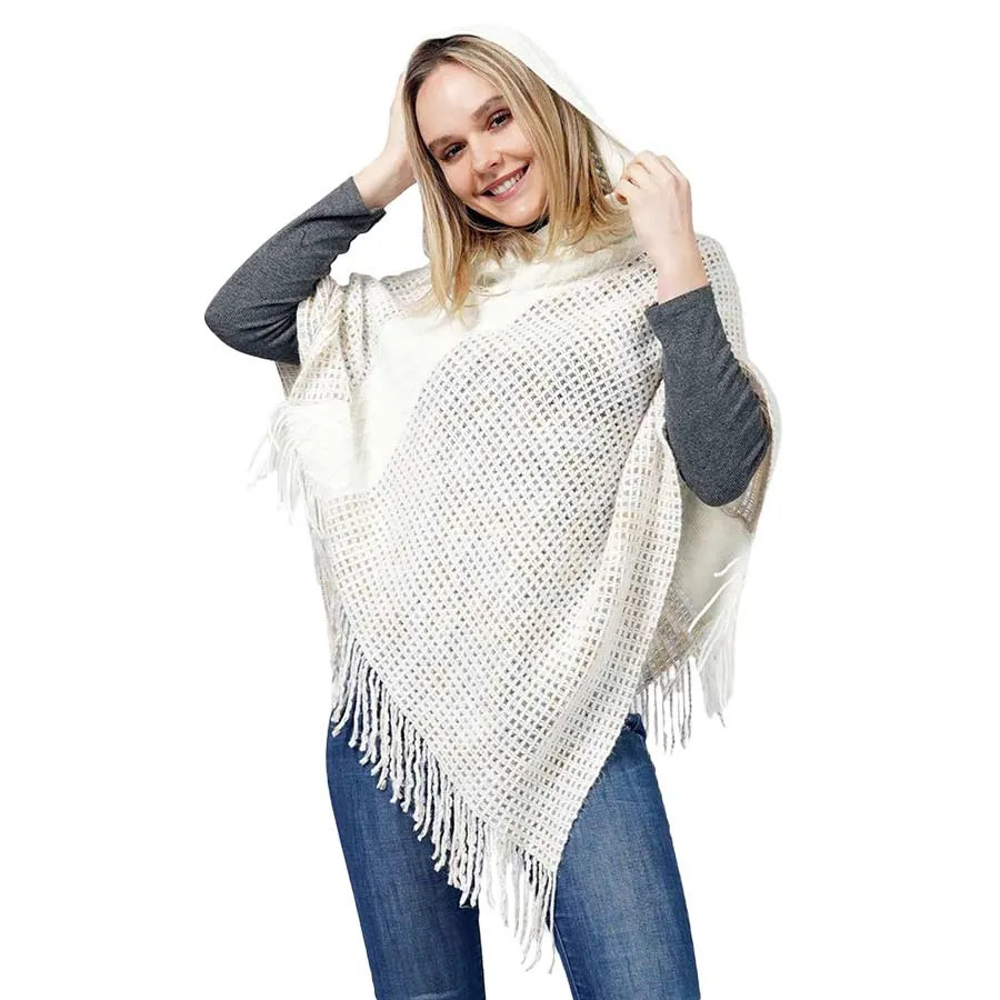 Knit Hooded Poncho