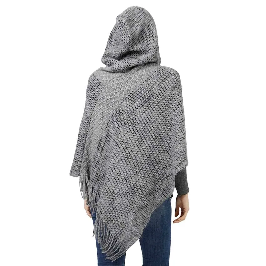 Knit Hooded Poncho