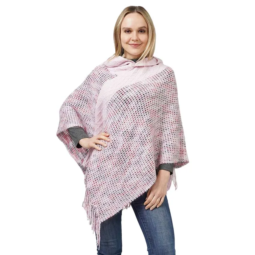 Knit Hooded Poncho