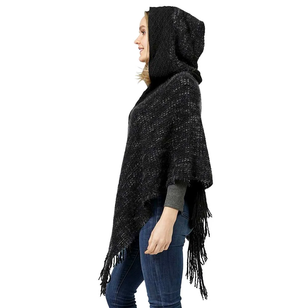 Knit Hooded Poncho