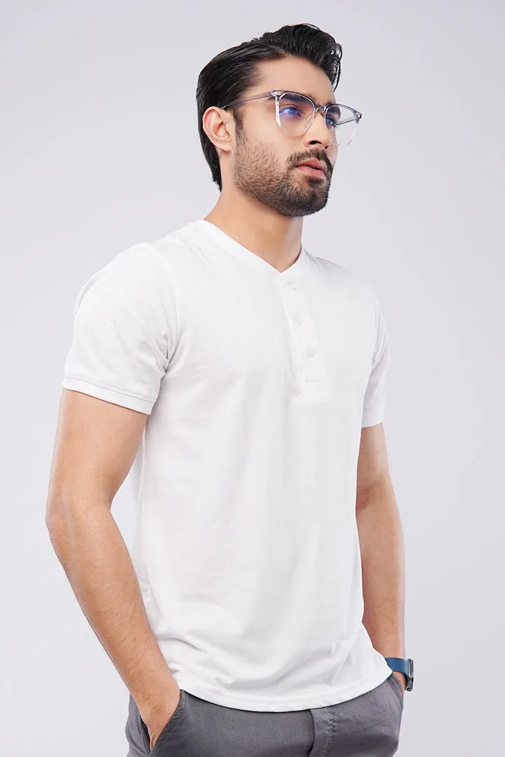 Lacey White Henley T-shirt