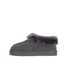 Ladies Anabella Grey Sheepskin Slipper Bootie