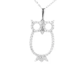 Ladies Diamond Owl Pendant