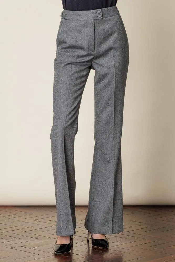 Laura Boot Leg Pant - Grey Heavy Twill