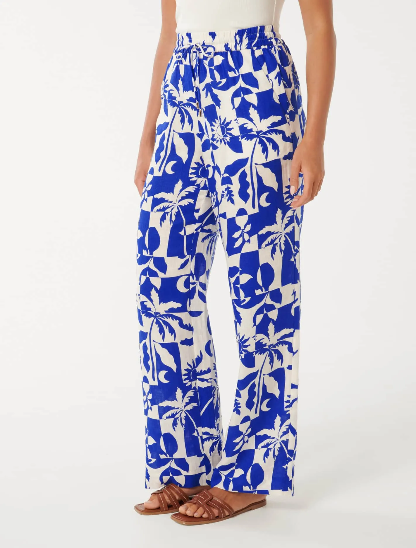 Livy Printed Linen Pants