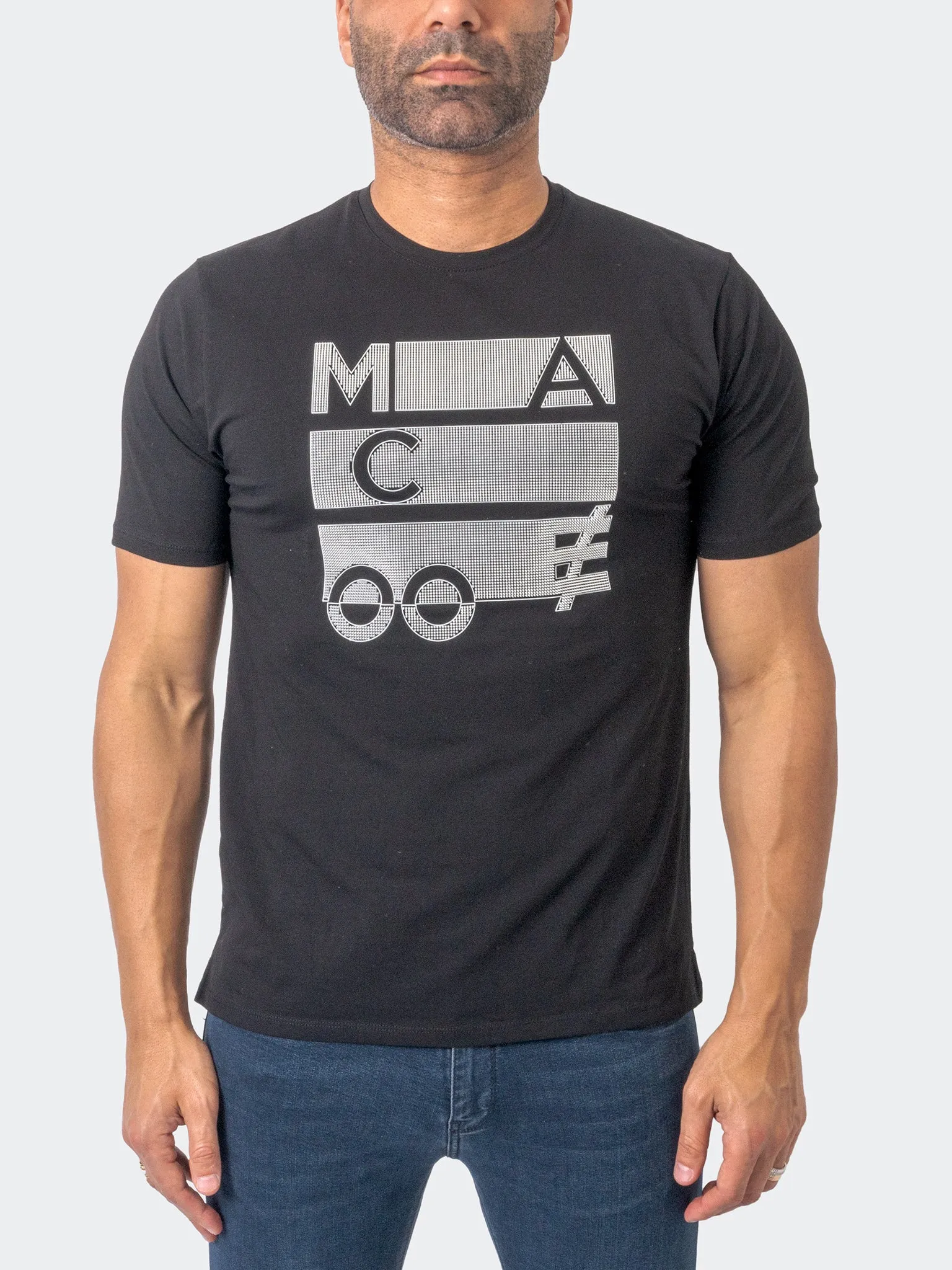 Maceoo Short-Sleeve Athleisur | Tee Placement Black