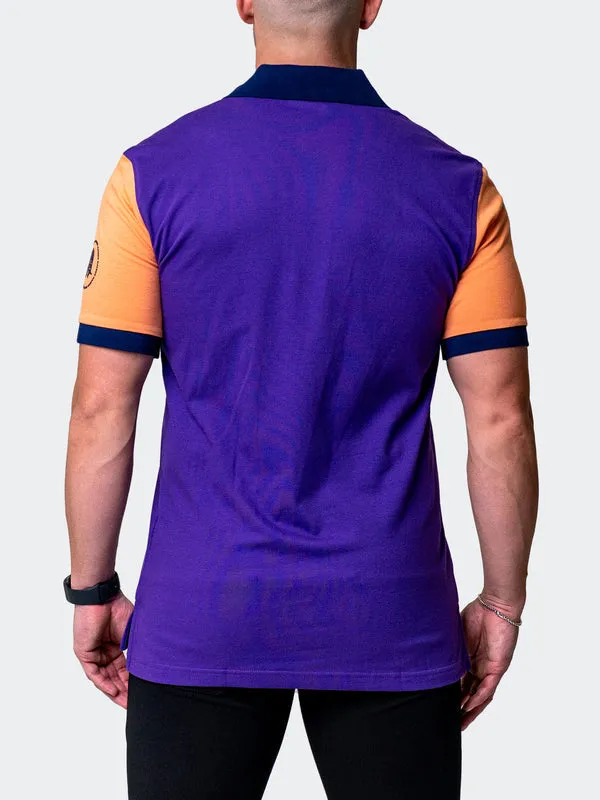 Maceoo Stretch Short-Sleeve Polos | Polo Mozart Block Tip Purple