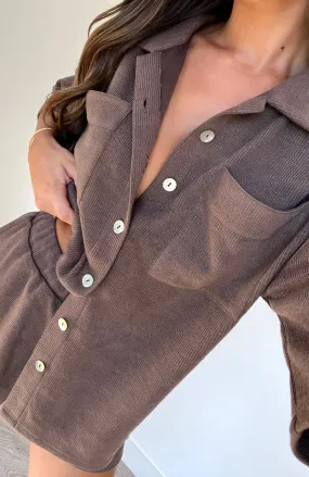 Main Vibe Button Up Shirt Espresso