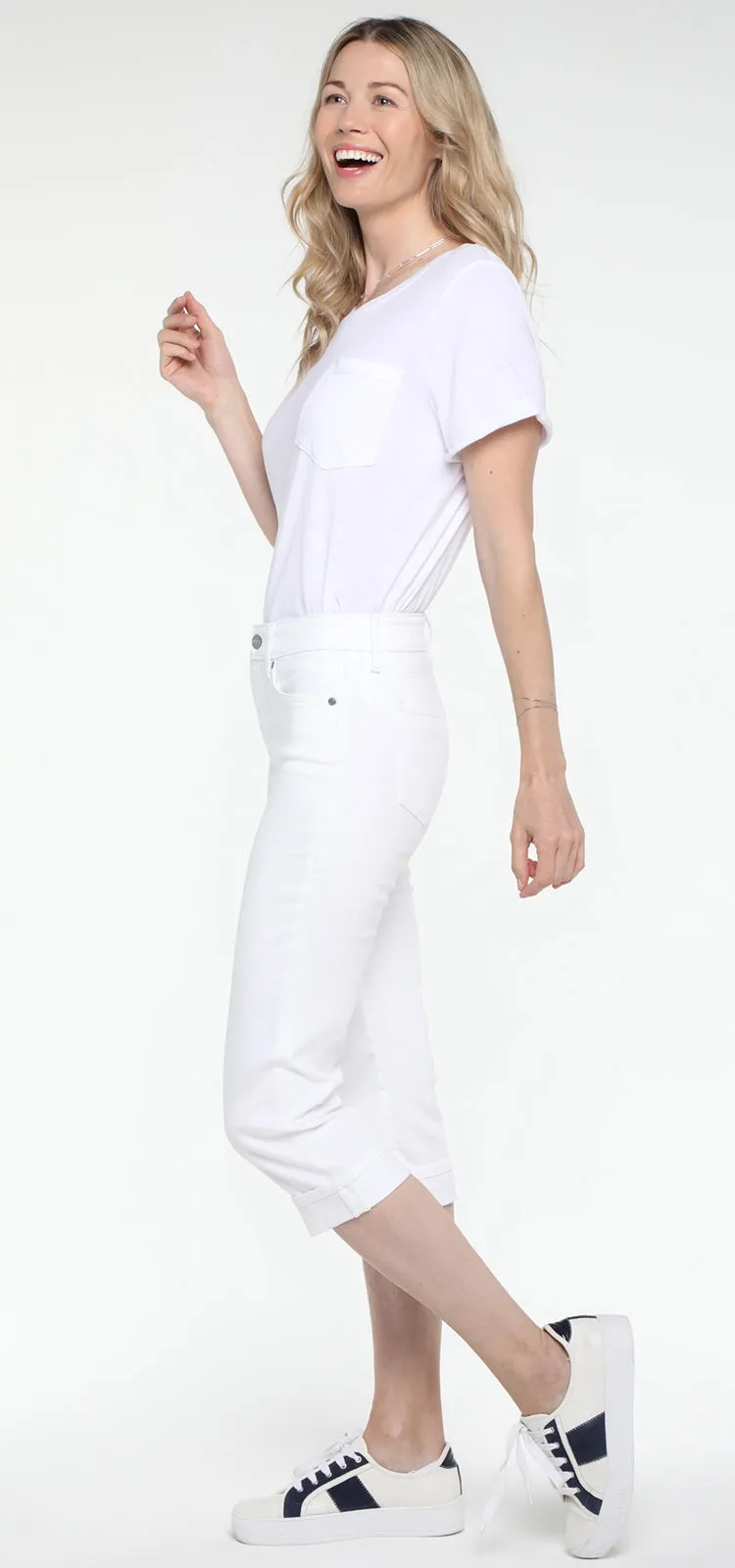 Marilyn Crop Cuff Jeans Wit Cool Embrace® Denim | Optic White