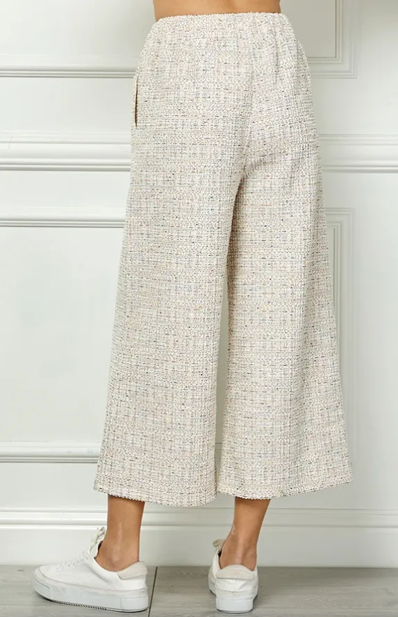 Millie Textured Wide Leg Crop Pants