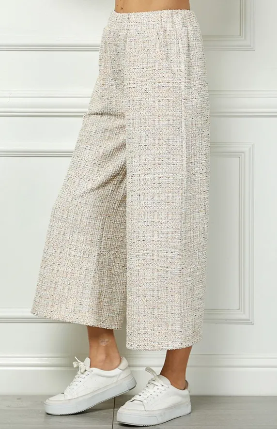 Millie Textured Wide Leg Crop Pants