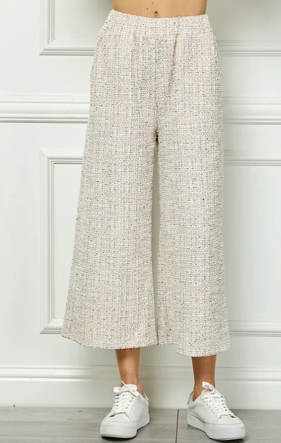 Millie Textured Wide Leg Crop Pants