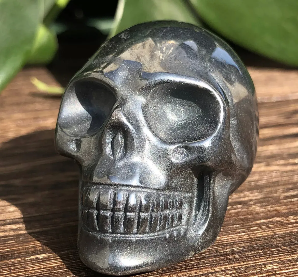 Natural Hematite gemstone skull