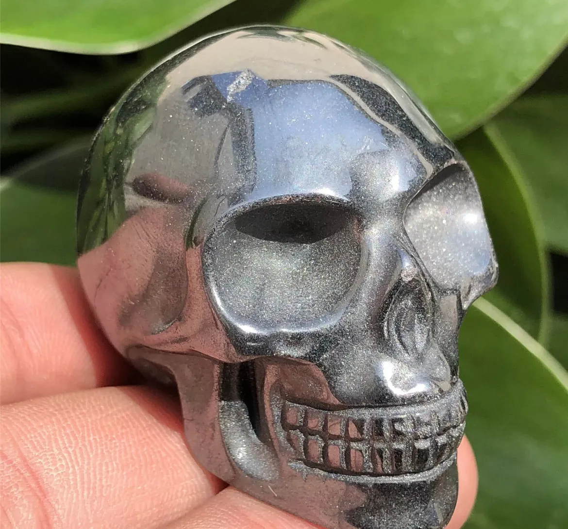 Natural Hematite gemstone skull