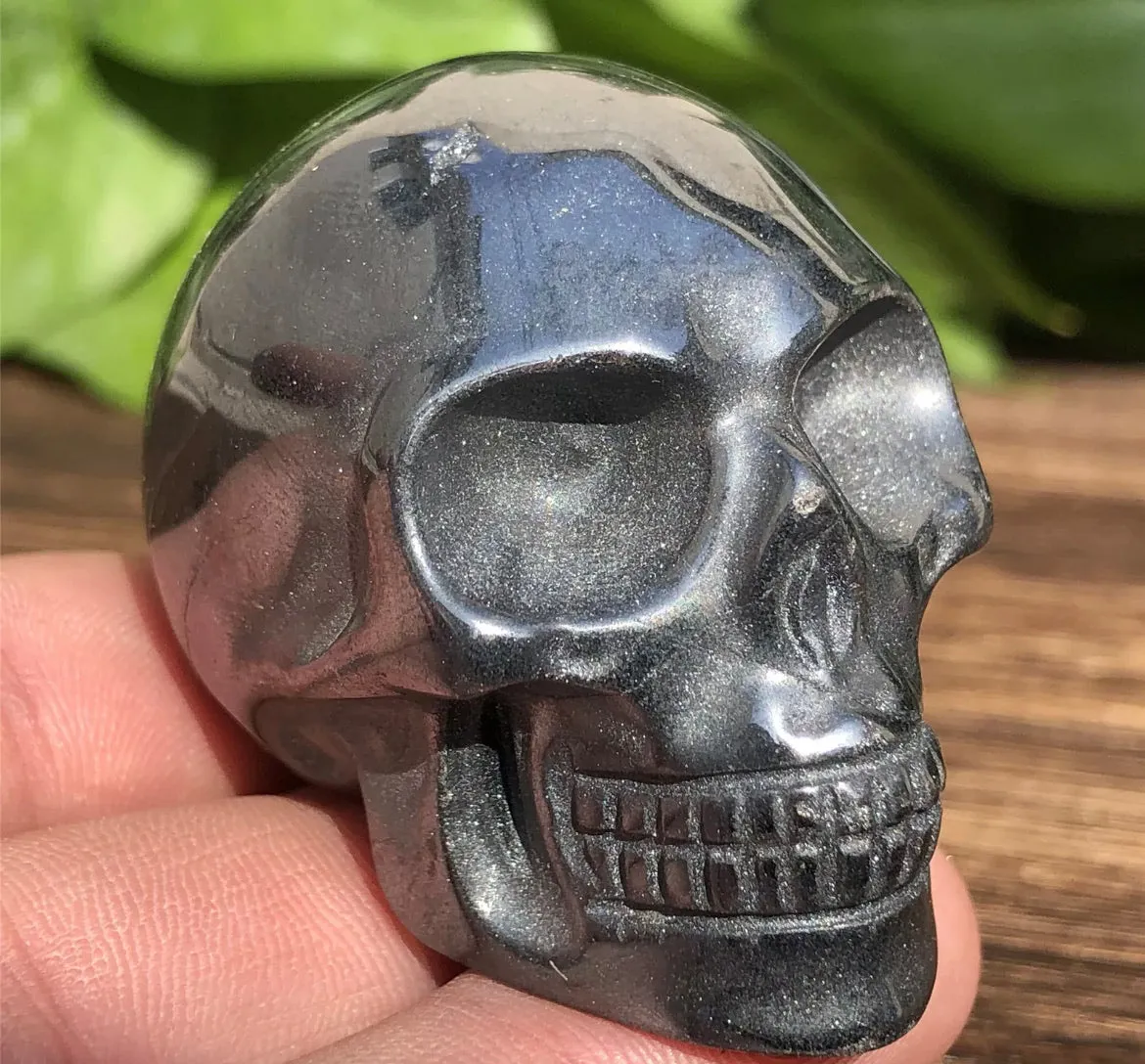 Natural Hematite gemstone skull