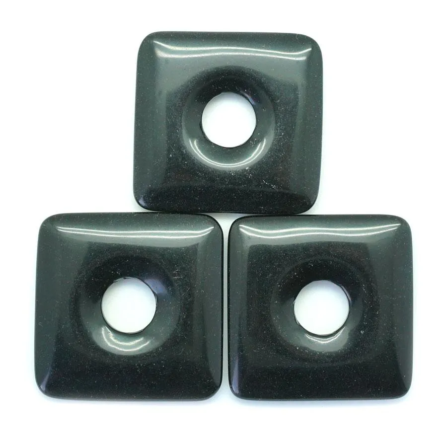 Onyx  50mm Square Donut - Pendant