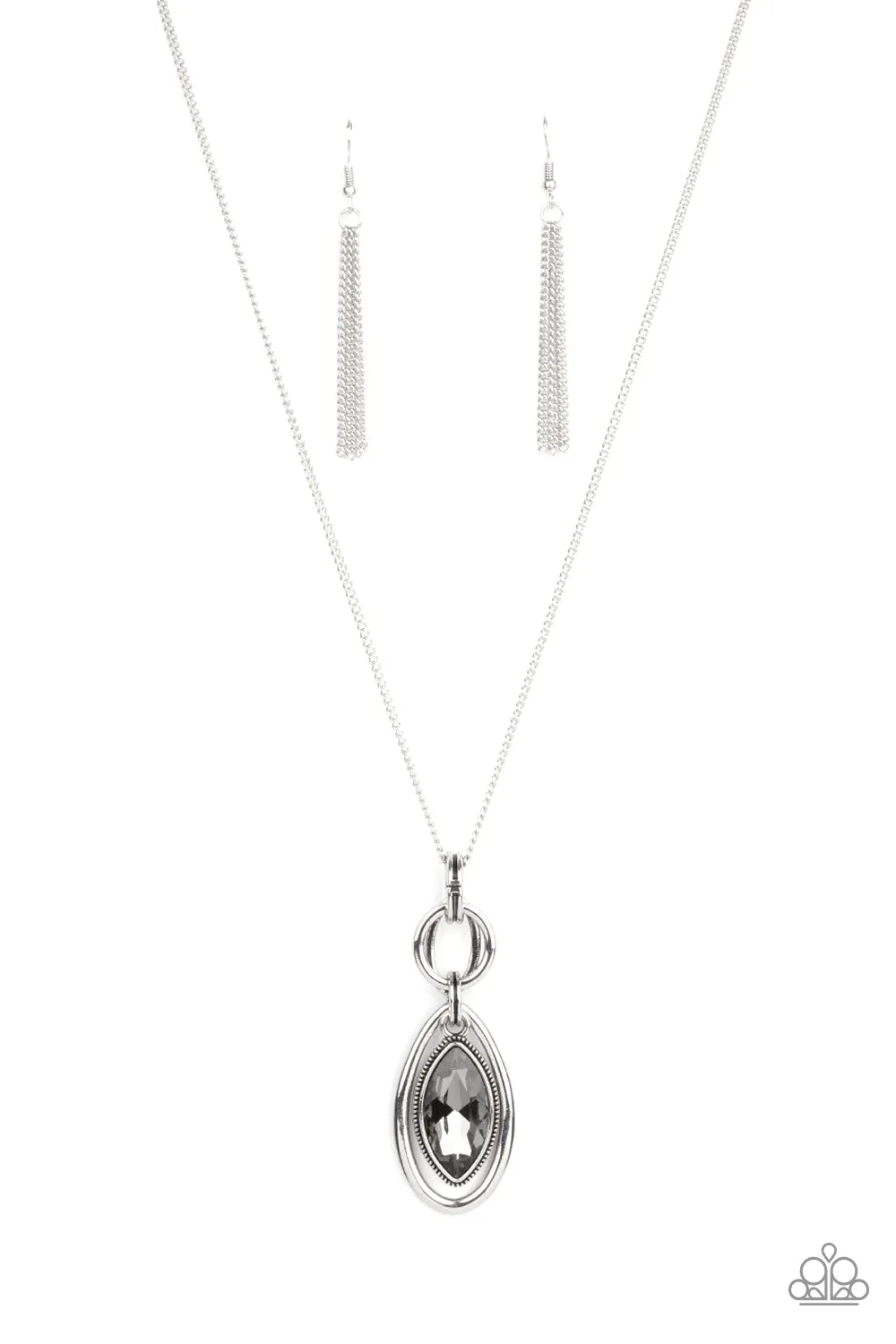 Paparazzi Necklace ~ Glamorously Glaring - Silver