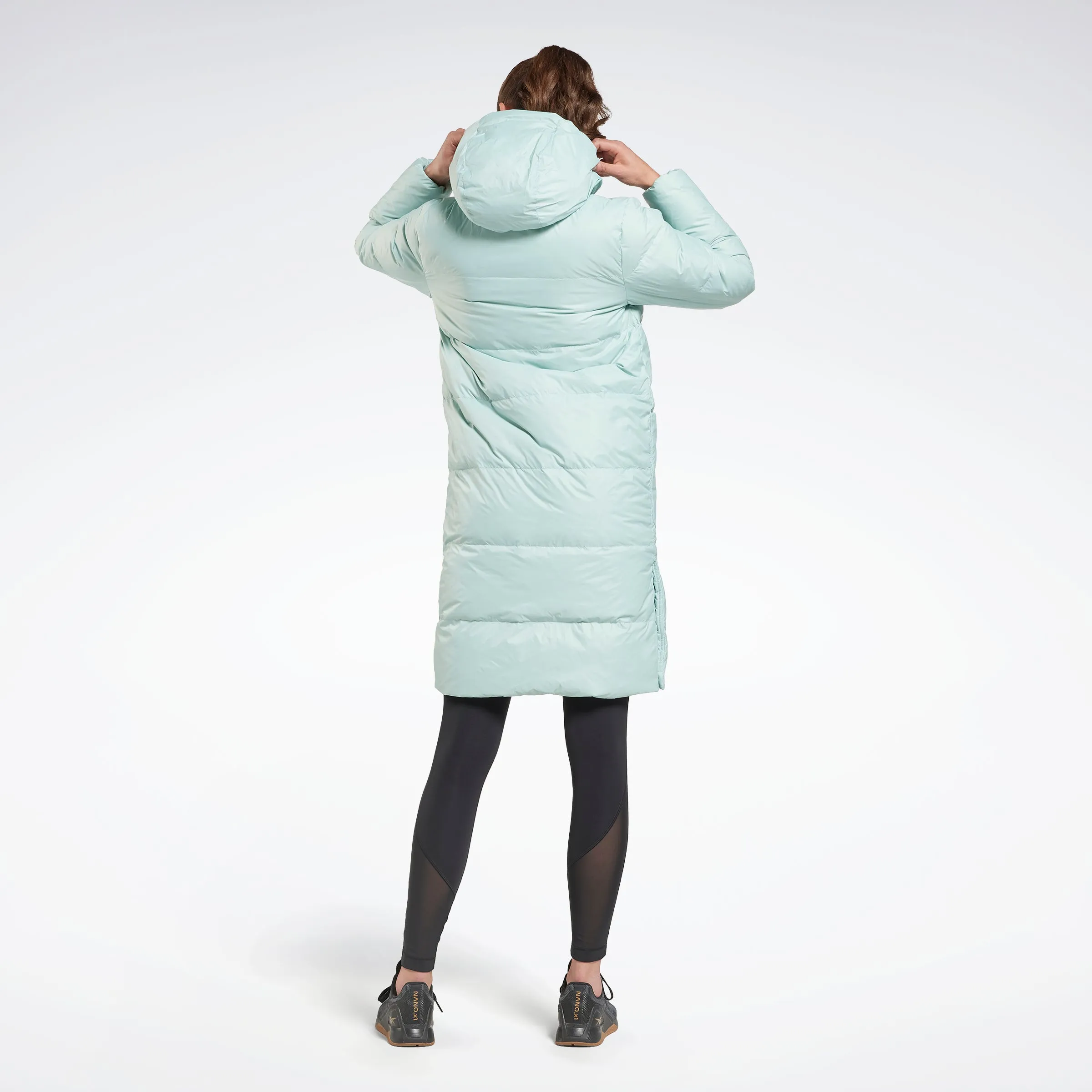 Reebok Apparel Women Outerwear Long Down Jacket Seaside Grey