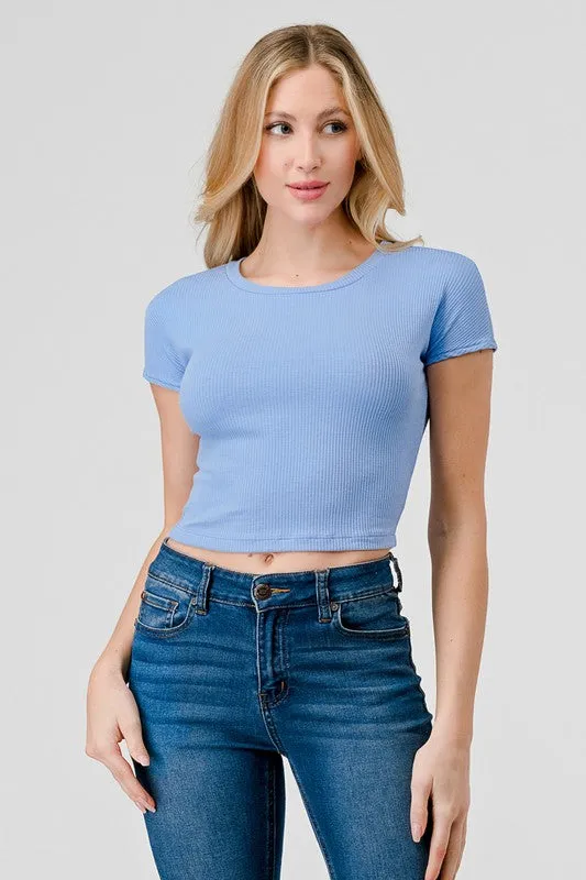 Ribbed Baby Tee Crop Top