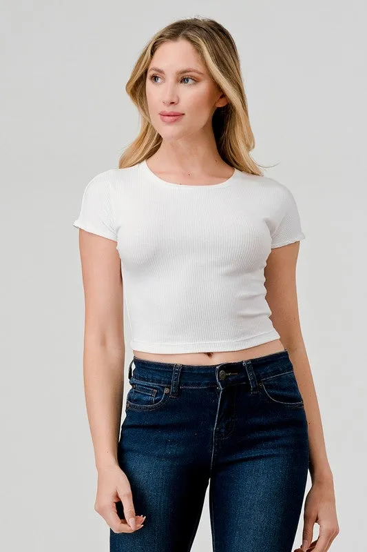 Ribbed Baby Tee Crop Top