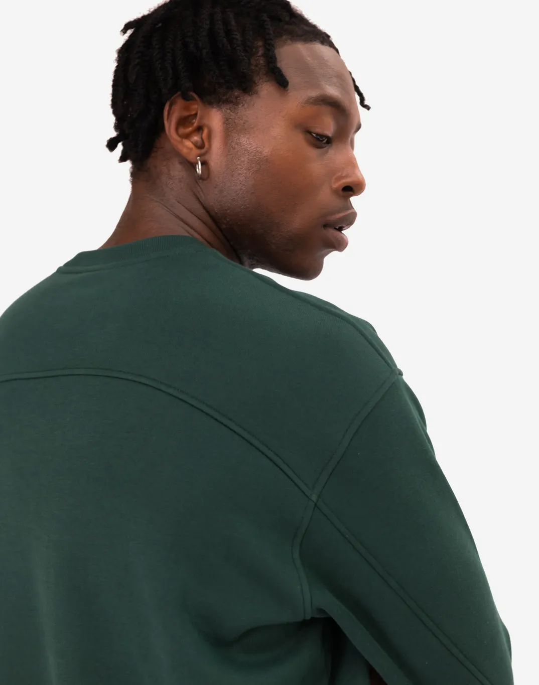 Sierra Fleece Crew in Mountain Green