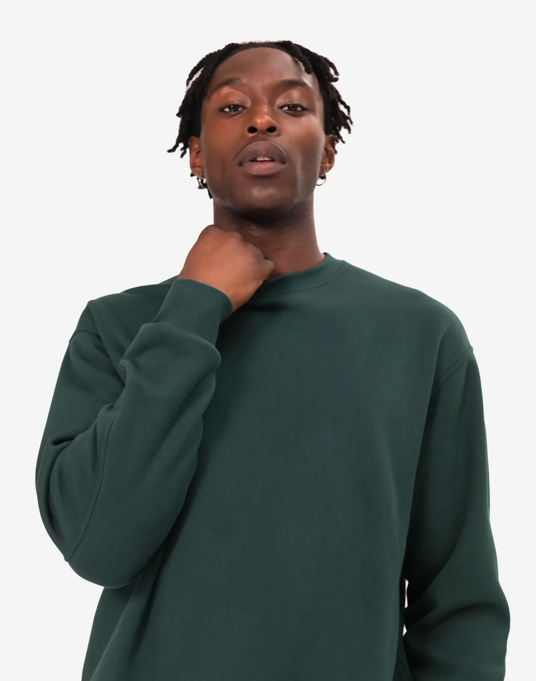 Sierra Fleece Crew in Mountain Green