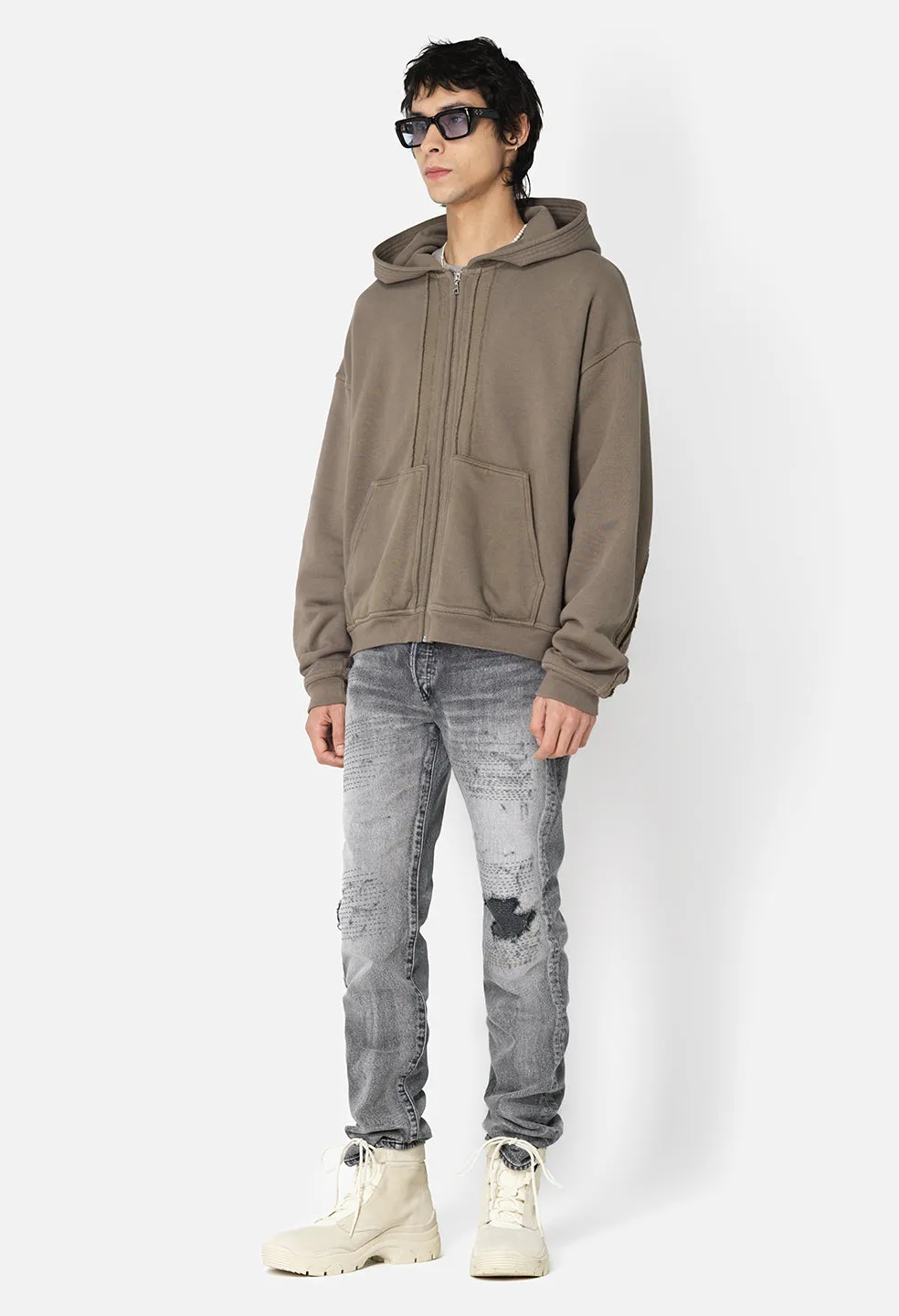 Slab Full-Zip Hoodie / Bark