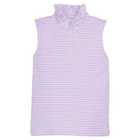 Sleeveless Hastings Polo - Lavender Stripe