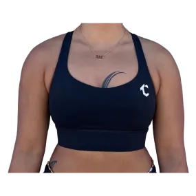 Strappy Crop Sports Bra - Black