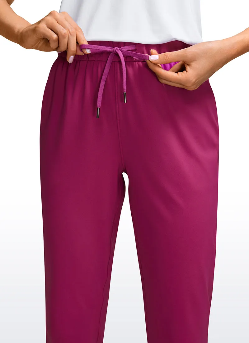 Stretch Drawstring 7/8 Pants with Pockets 27''