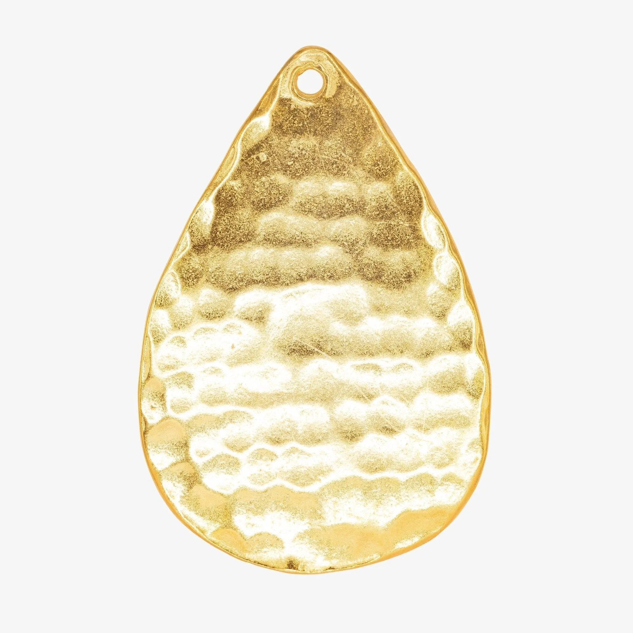 Textured Teardrop Charm Wholesale 14K Gold, Solid 14K Gold, G216