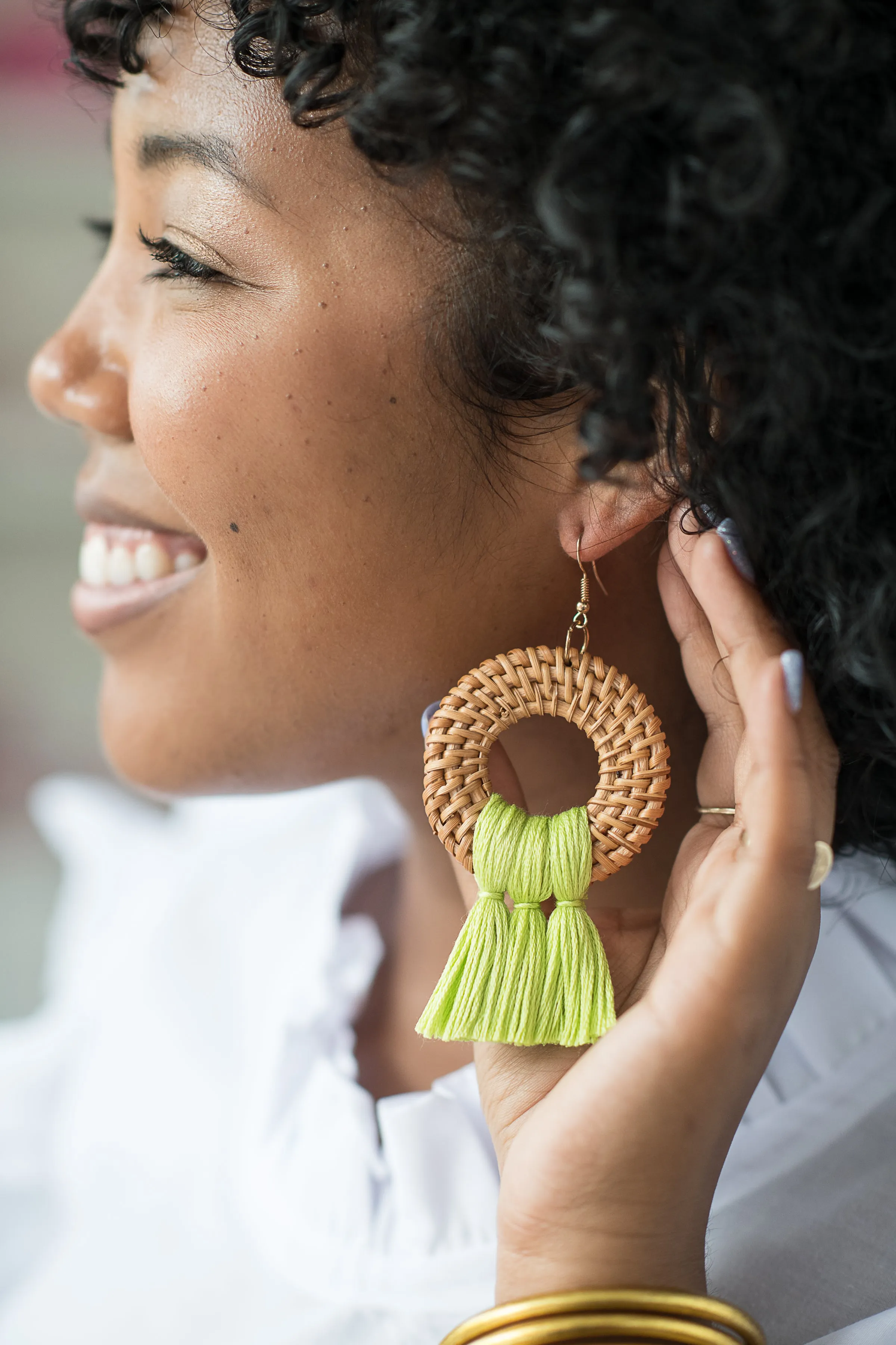 The Dark Crabb Earring in Lime Green