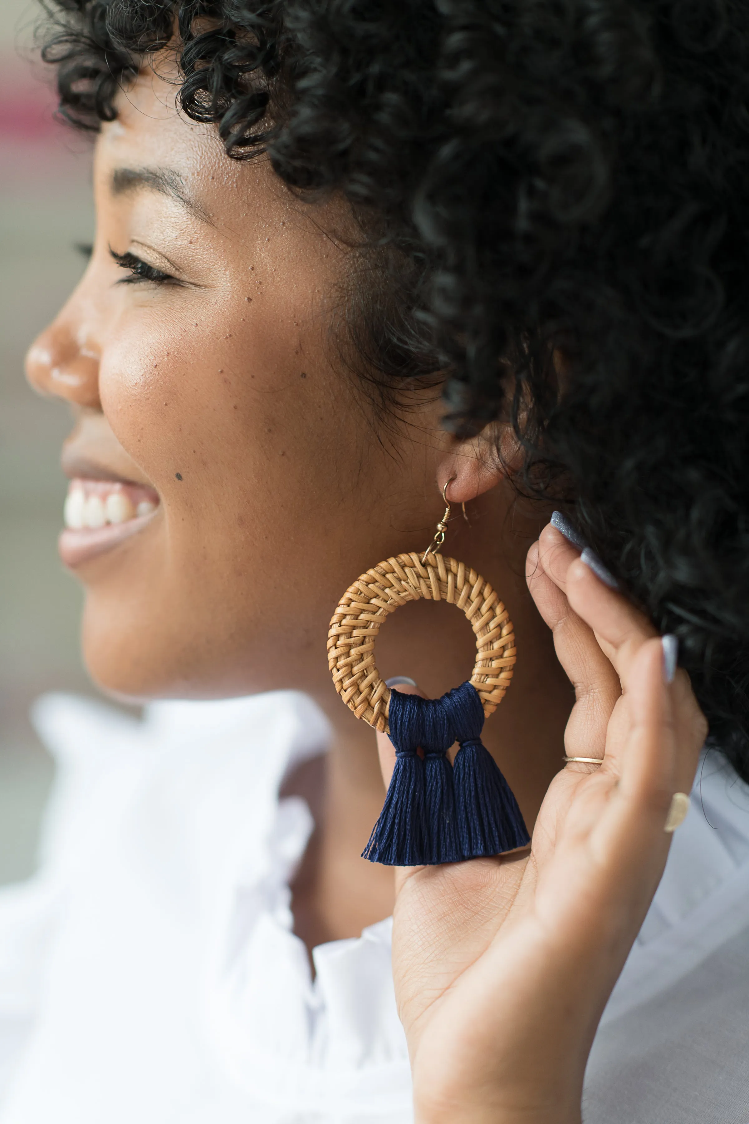 The Dark Crabb Earring in Navy Blue