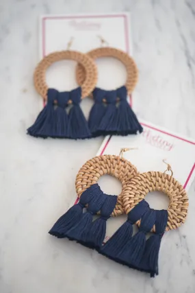 The Dark Crabb Earring in Navy Blue