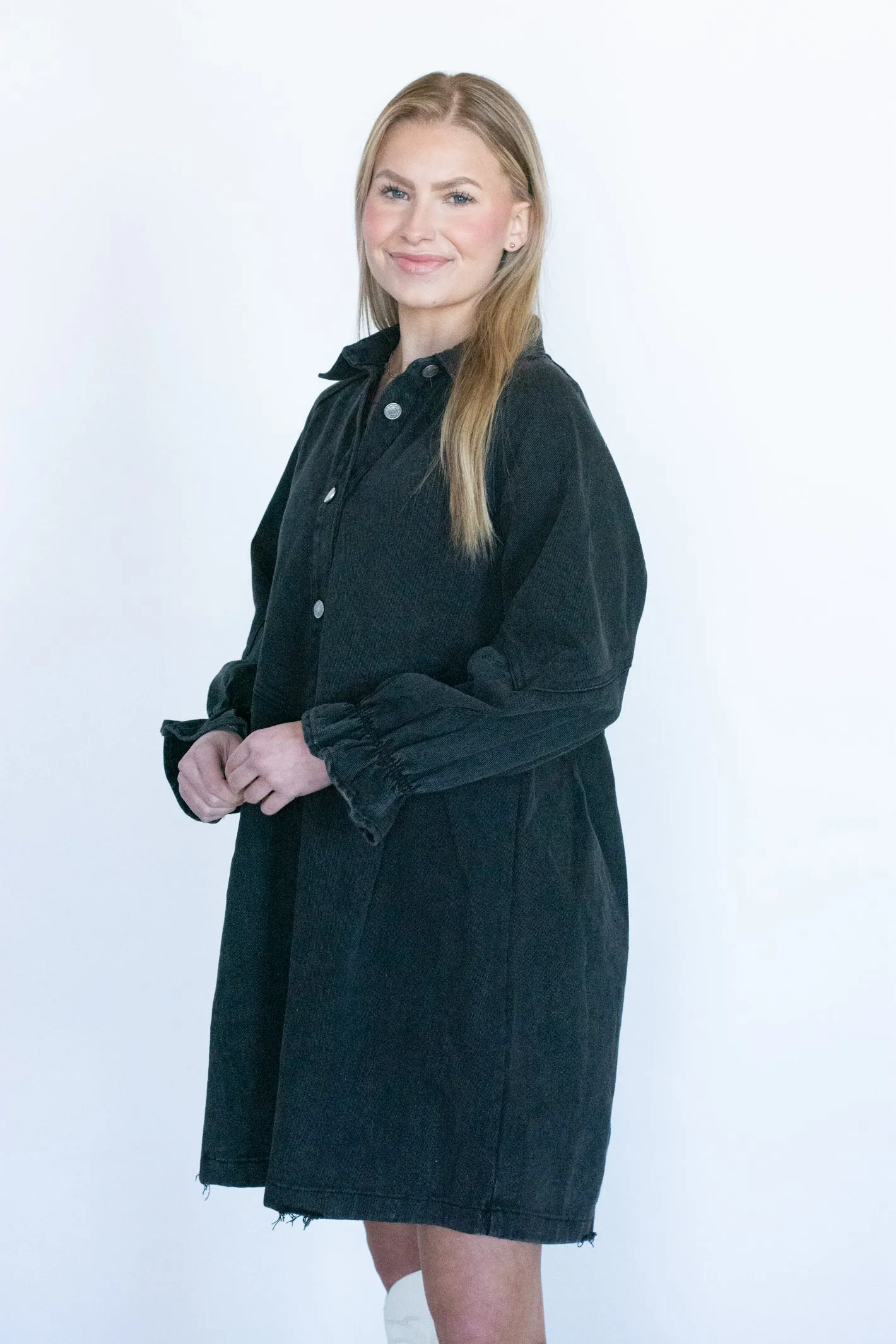 The Eloise Black Denim Dress