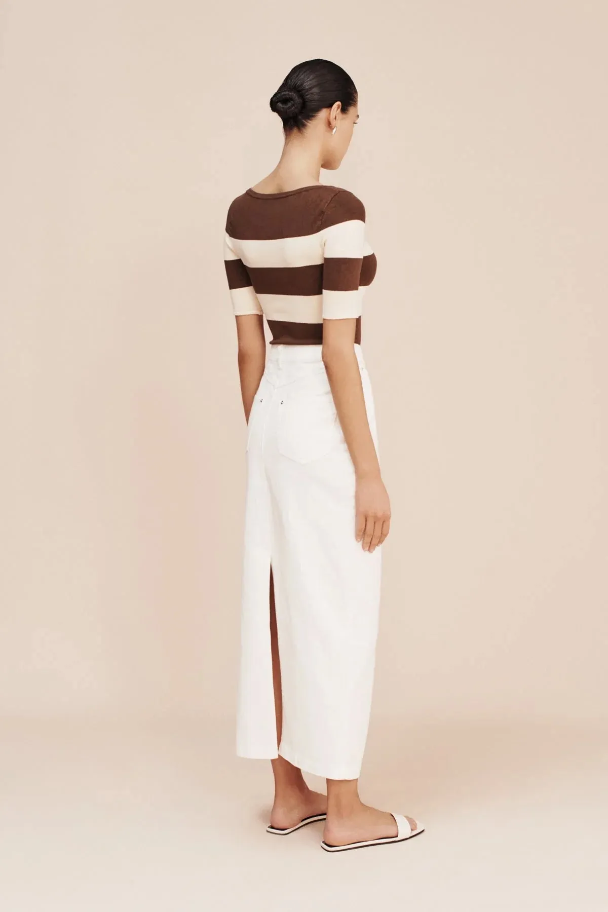 Theo Top - Chocolate Cream Stripe