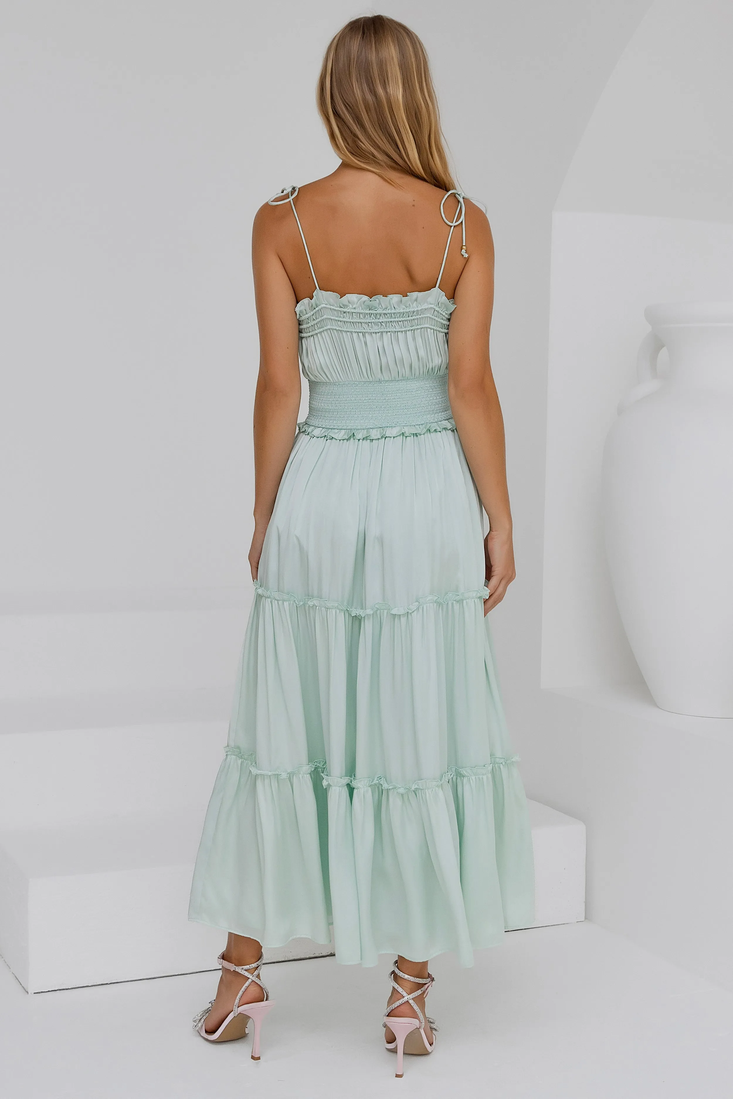 Tiered Maxi Dress - Pastel Mint