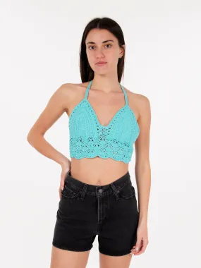 Top crochet aqua