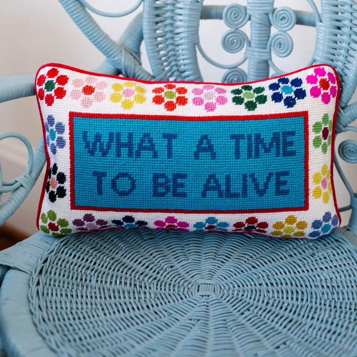 What a Time Needlepoint Pillow