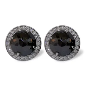 White Gold and Black DIamond Studs