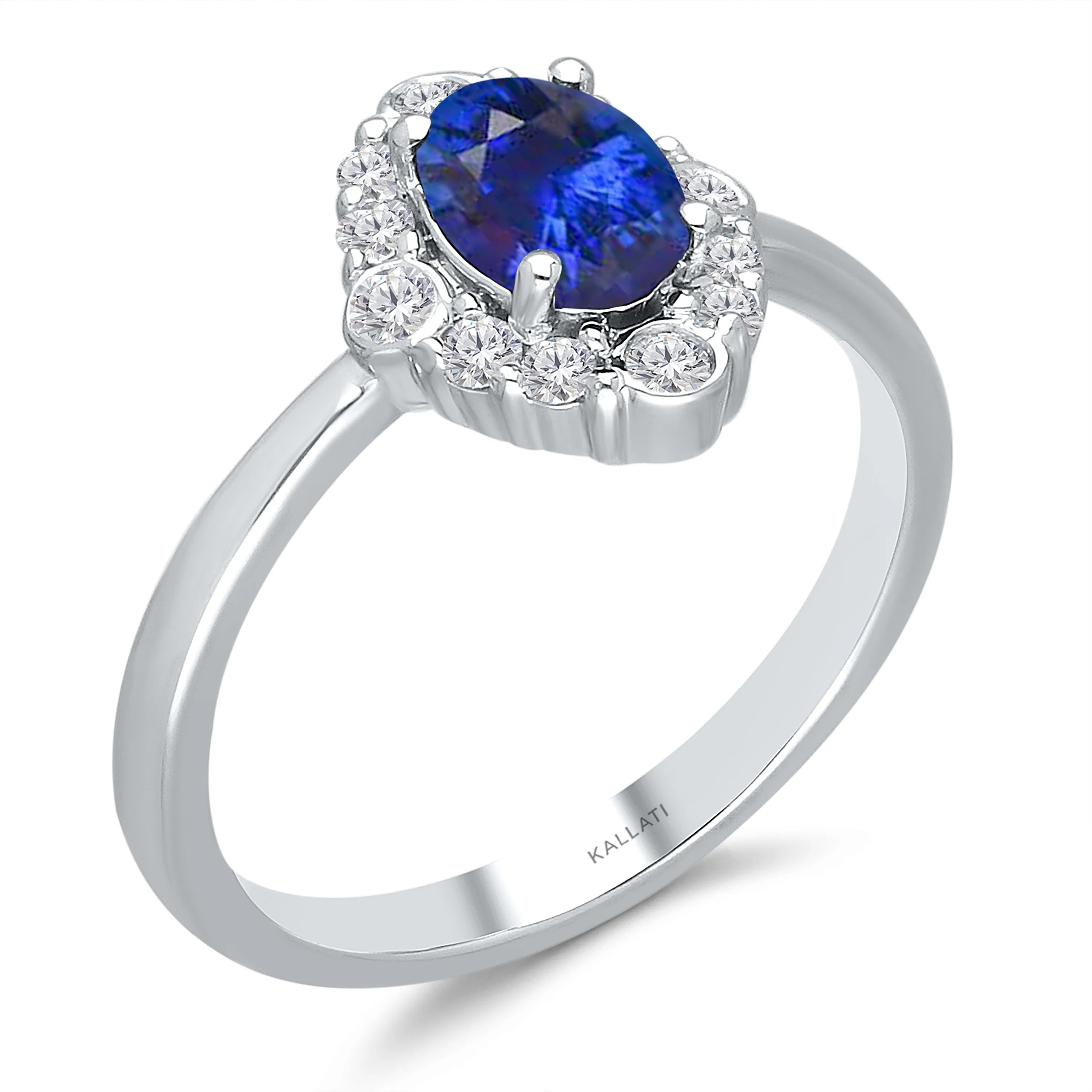 White Gold Sapphire & Diamond Heirloom Ring