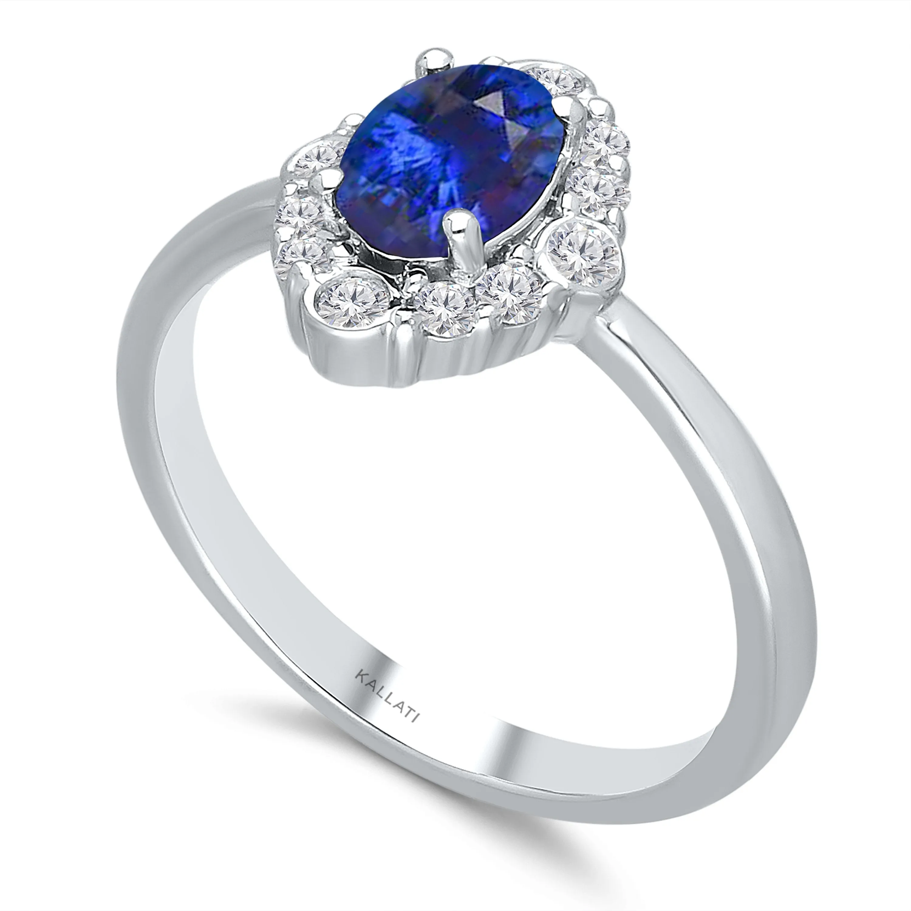 White Gold Sapphire & Diamond Heirloom Ring