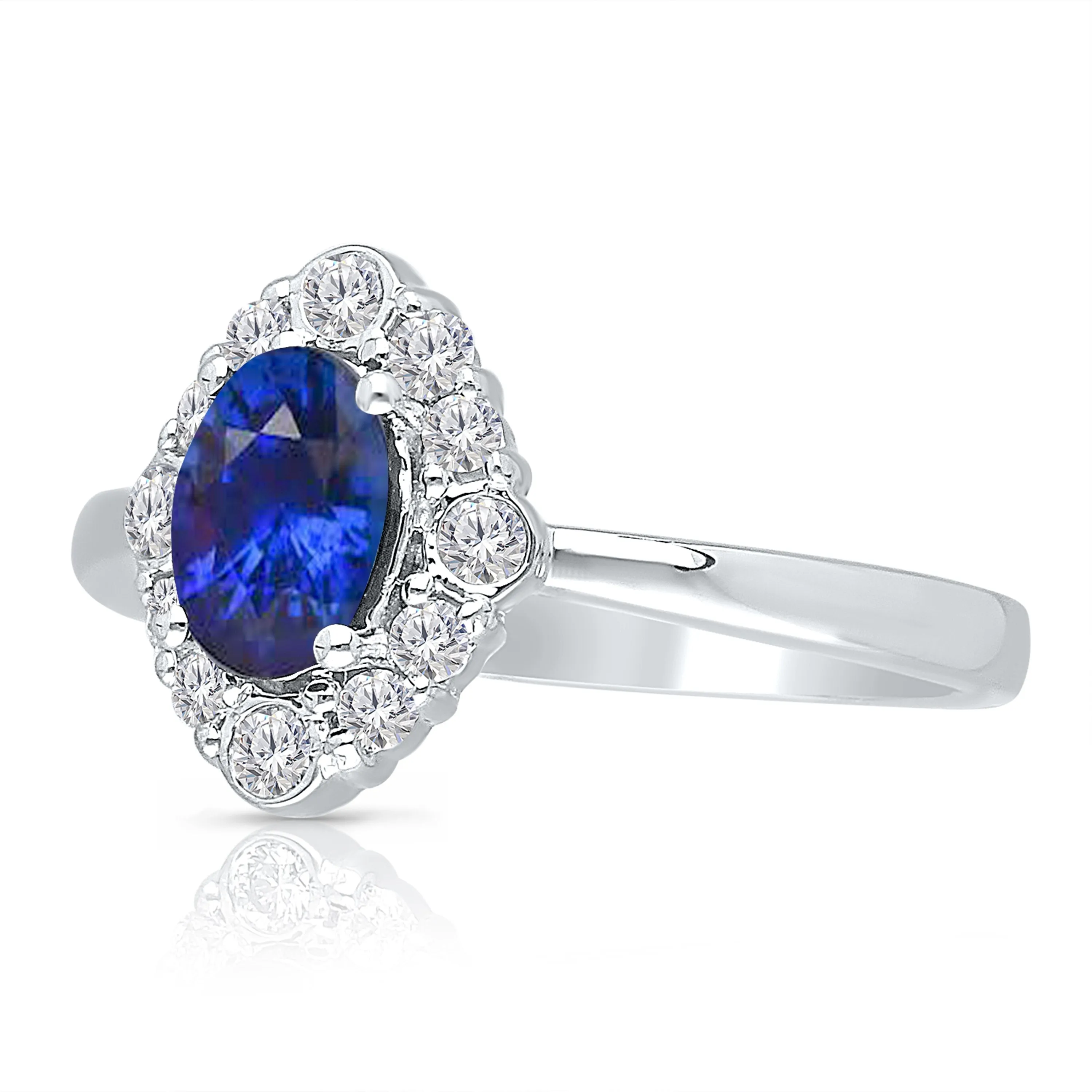 White Gold Sapphire & Diamond Heirloom Ring