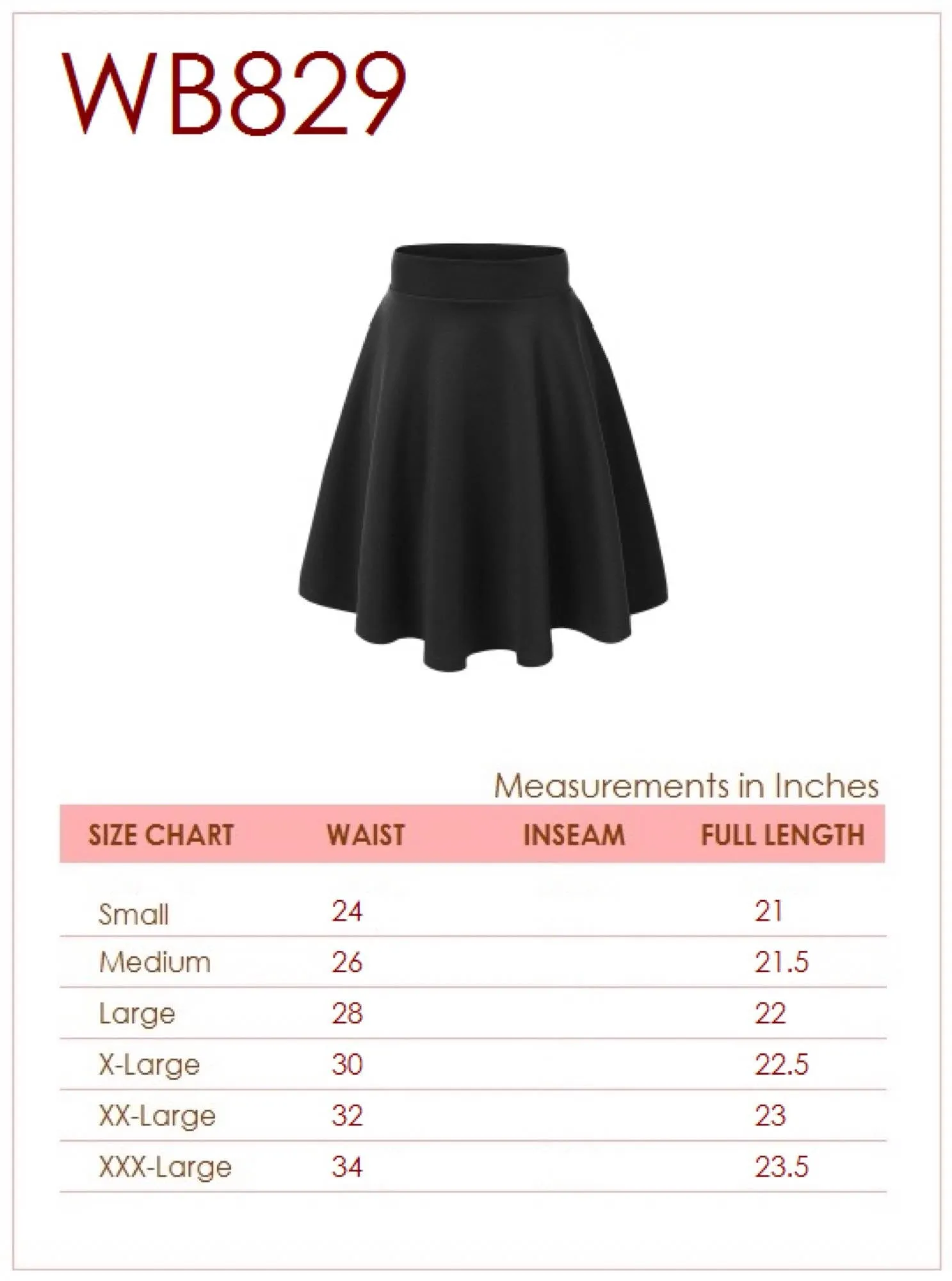 Women's Basic Versatile Stretchy Flared Casual Skater Skirt