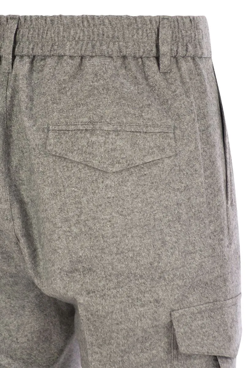 WOOL, SILK AND CASHMERE JOGGER TROUSERS